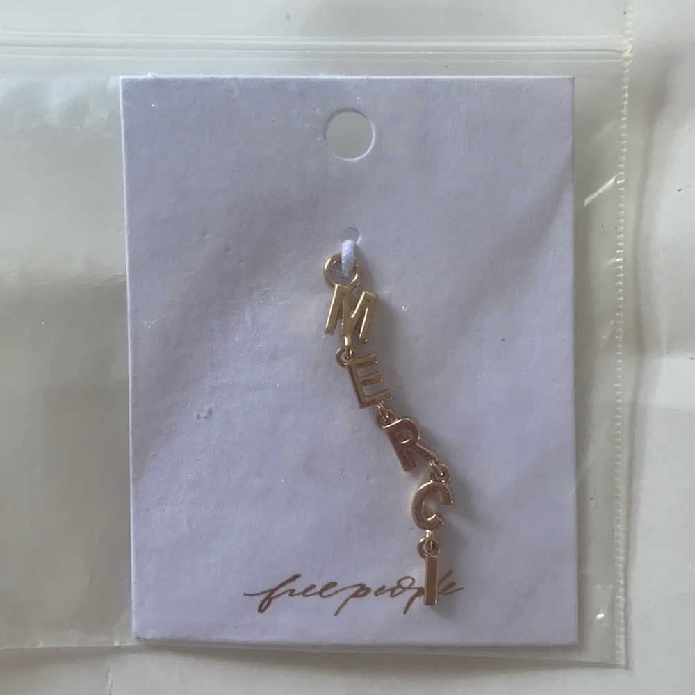 Free People Gold Dangling Merci Charm